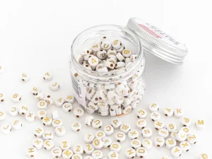 Pot perles lettres - Blanches