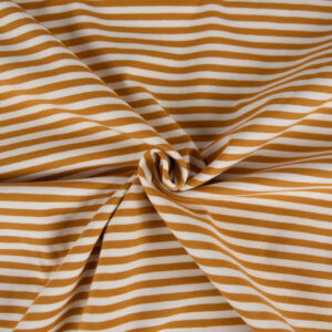 Tissus - Jersey Rayures Ocre 5mm