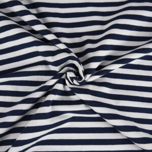 Tissus - Jersey Rayures Marine 10mm