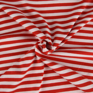 Tissus - Jersey Rayures Rouge 10mm