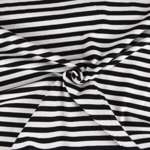 Tissus - Jersey Rayures Noir 10mm