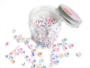 Pot perles lettres - Multicolore