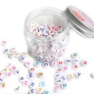 Pot perles lettres - Multicolore