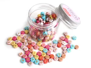 Pot perles lettres - Couleurs chaudes