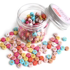 Pot perles lettres - Couleurs chaudes