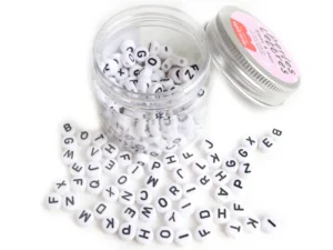 Pot perles lettres - Blanc et Noir