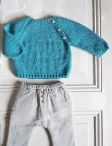 Pull à boutonnage raglan