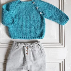 Pull à boutonnage raglan