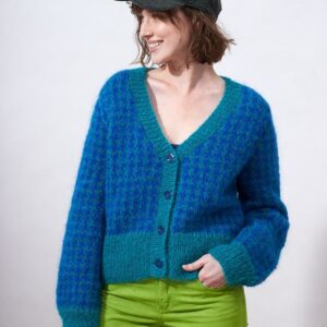 Cardigan jacquard bicolore
