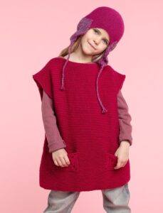 Poncho à poche en granny