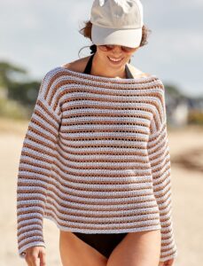 Pull marinière au crochet