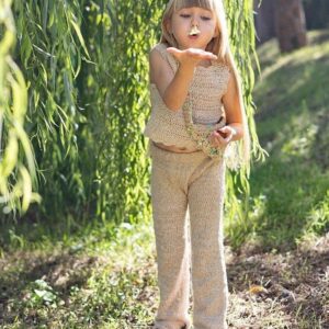 Pantalon au tricot et crochet