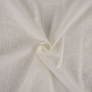 Tissus - Coton Brodé Blanc