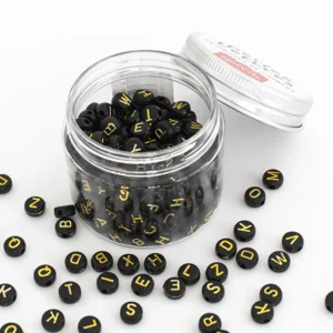 Pot perles lettres - Noires