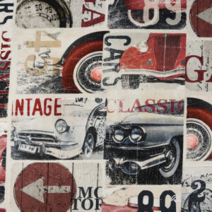 Tissus - Canvas Digital Brick Red